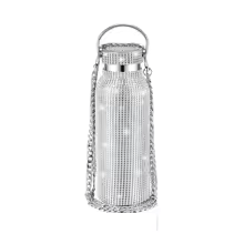 Portable Thermal Rhinestone Water Bottle Stainless Steel Chain Glitter Tumbler Portable Thermal Rhinestone Water Bottle Stainless Steel Chain Glitter Tumbler